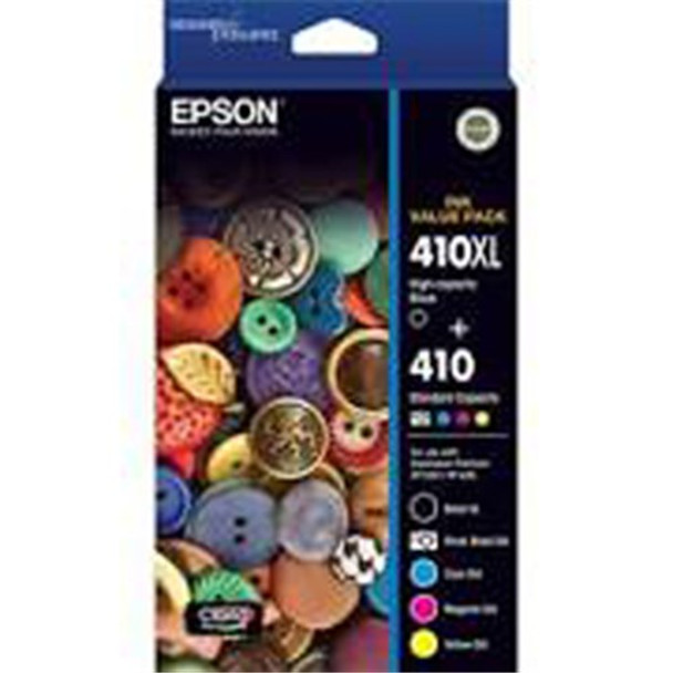 EPSON 410XL BLACK STD CLRS (PB, C, M, Y) X 5 INK VALUE PACK XP-530 XP-630