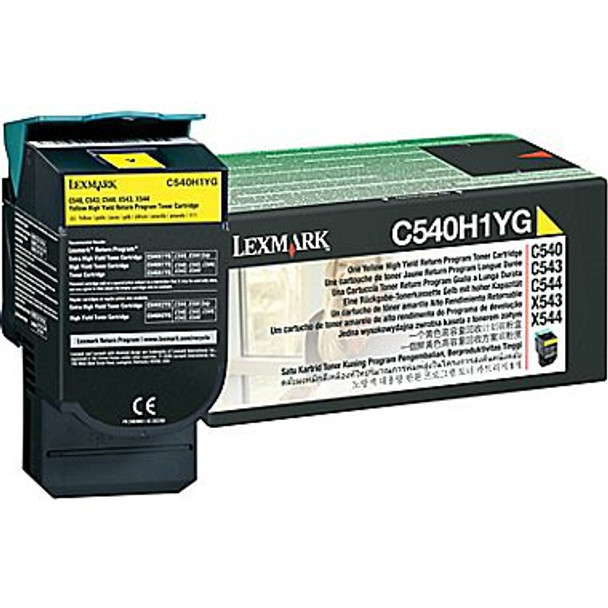 Lexmark C540H1YG Yellow Toner Yield 2K Pages for C540, C543, C544, X543, X544