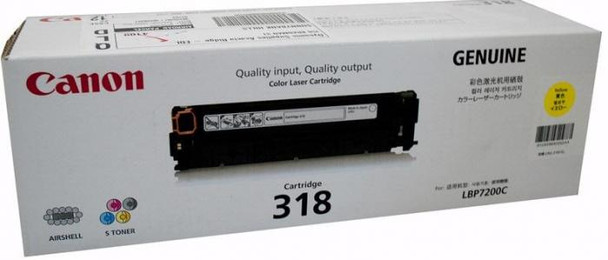 CANON CART318Y YELLOW TONER FOR LBP7200CDN LBP7680CX 2.9K