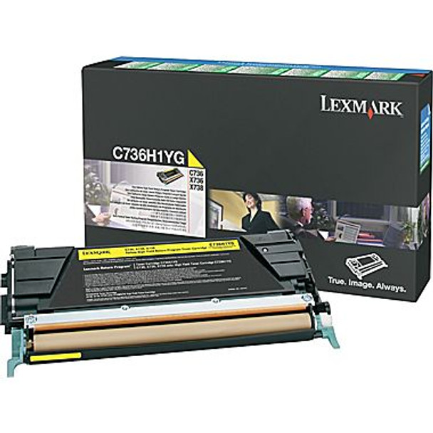 Lexmark C736H1YG Yellow Toner Cartridge 10K for C736, X736, X738 (C736H1YG)
