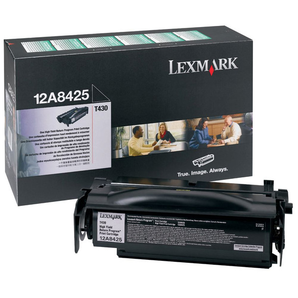 Lexmark 12A8425 Black Toner (Return Program) Yield 12,000 Pages, for T430