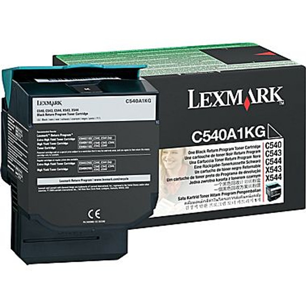 Lexmark C540A1KG Black Return Program Toner Cartridge 1K Pages for C540, C543, C544, X543, X544
