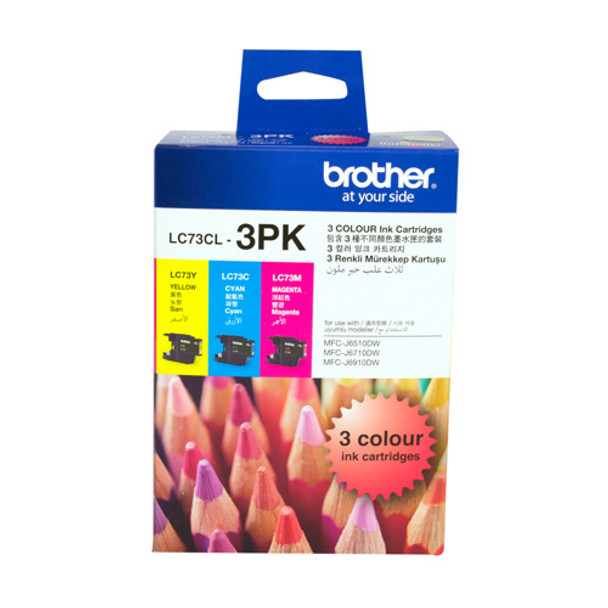 BROTHER LC73 CYM TRIPLE INK 3X 600 PAGE YIELD FOR J6510, J6710 & J6913