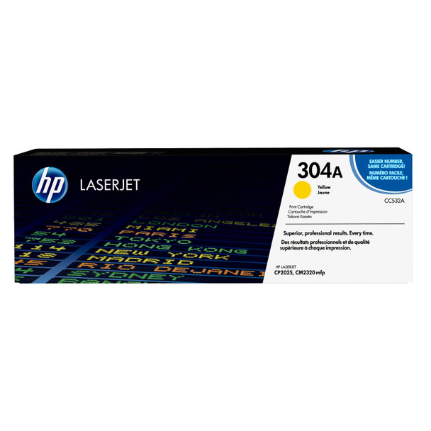 HP 304A (CC532A) Yellow Toner Cartridge for Color LaserJet CP2025/CM2320 Genuine