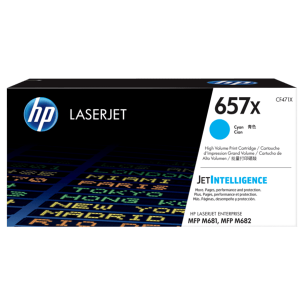 HP 657X High Yield Cyan Original LaserJet Toner Cartridge (CF471X)