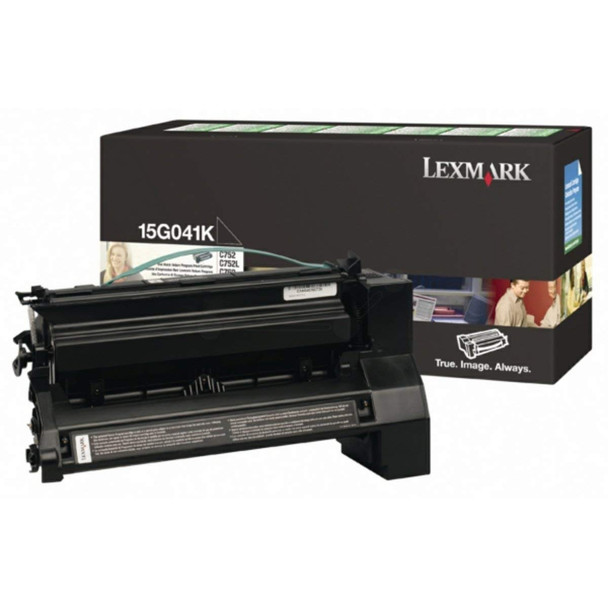 Lexmark 15G041K Black Prebate Toner Cartridge 6K for C752, 760, 762