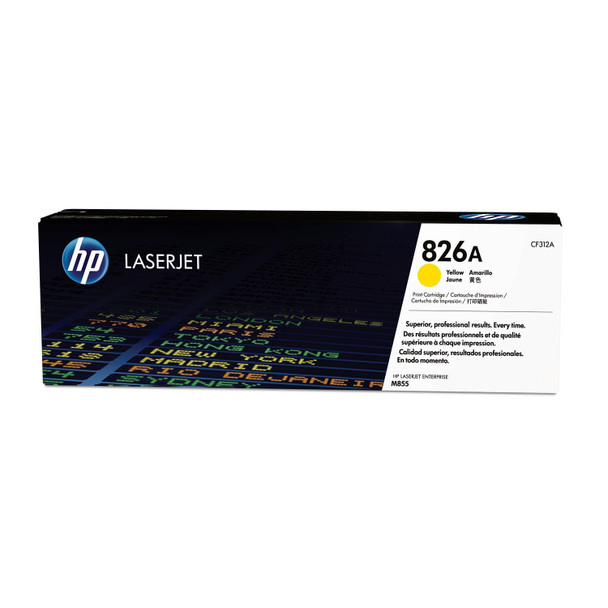HP 826A (CF312A) Standard Yield Yellow Toner Cartridge for LaserJet M855 Genuine