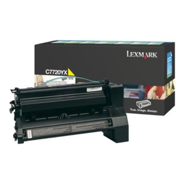 Lexmark C7720YX Yellow Prebate Toner Yield 15,000 Pages for C772