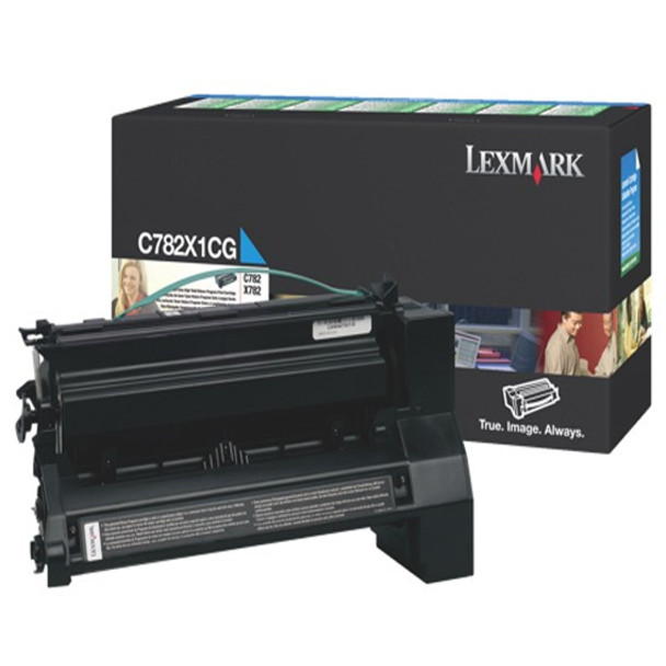 Lexmark C782X1CG Cyan Prebate Toner Yield 15,000 Pages for C780