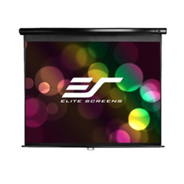 84" 16:9 PULL DOWN SCREEN MANUAL, WALL / CEILING MOUNT BLACK CASING