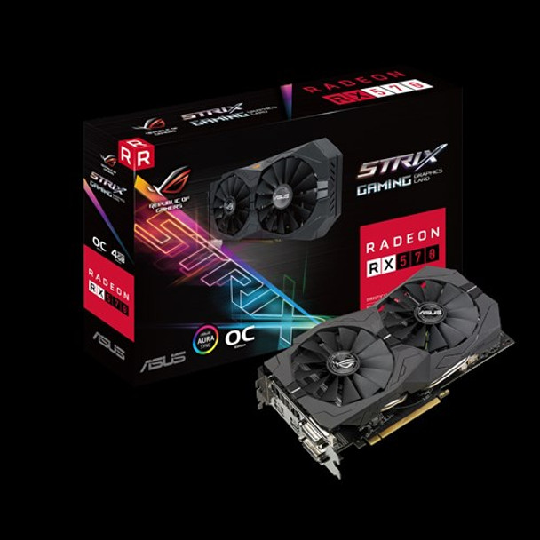 AMD Radeon RX 570 GDDR5 4GB AURA RGB 1224 MHz, 1270 MHz (OC Mode) ROG Gaming Graphics Card