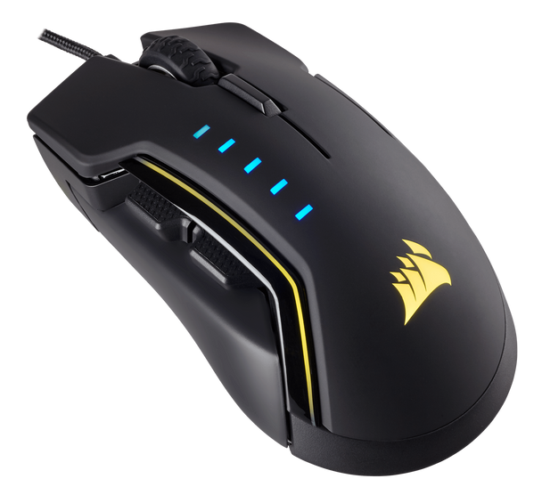 Corsair Gaming GLAIVE RGB Gaming Mouse, Backlit RGB LED, 16000 DPI, Optical, Black