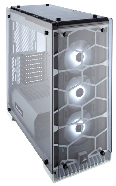 Corsair 570X RGB ATX mid tower case Tempered Glass (included 3x SP120RGB fan) White