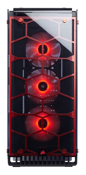 Corsair 570X RGB ATX mid tower case Tempered Glass (included 3x SP120RGB fan) Red