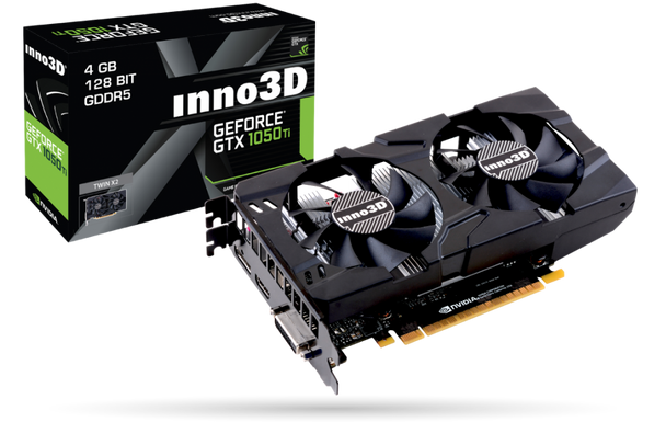 INNO3D GeForce GTX 1050 Ti Twin X2, 4GB, GDDR5, DVI, DP, HDMI