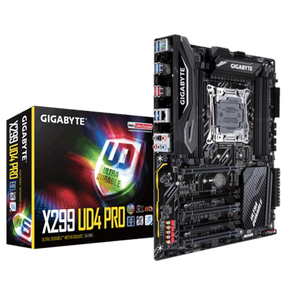 X299, 8 x DDR4 DIMM, 8 x SATA 6Gb/s, LGA2066, 8 x USB 3.1, 1 x RJ-45, 6 x AJ, ATX