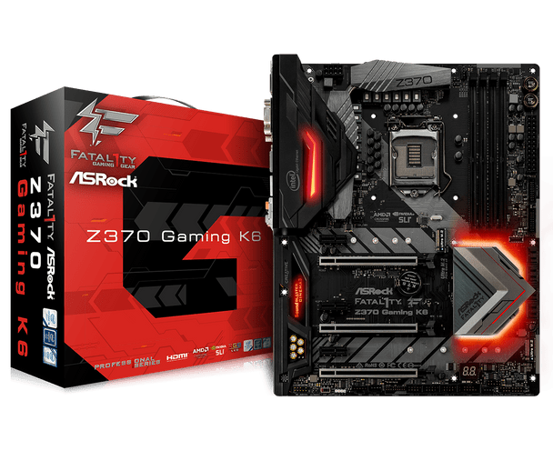 ASRock Z370 Fatal1ty Gaming K6, Super Alloy, ATX, USB 3.1 Gen2, PCIe Gen3 x4 & SATA, 8th Generation Intel Core, 4 x DDR4, 7.1 CH HD Audio