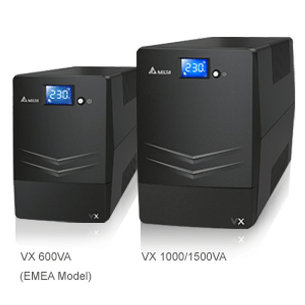 DELTA VX Line Interactive 1000VA/600W Mini Tower UPS, 2Y AR Warranty (Include Battery)