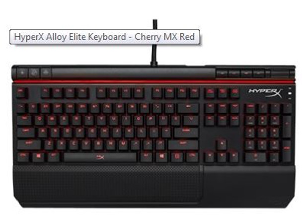 HyperX Alloy Elite Mechanical Gaming Keyboard, Cherry MX Brown, Red LED HX-KB2BR1-US/R1