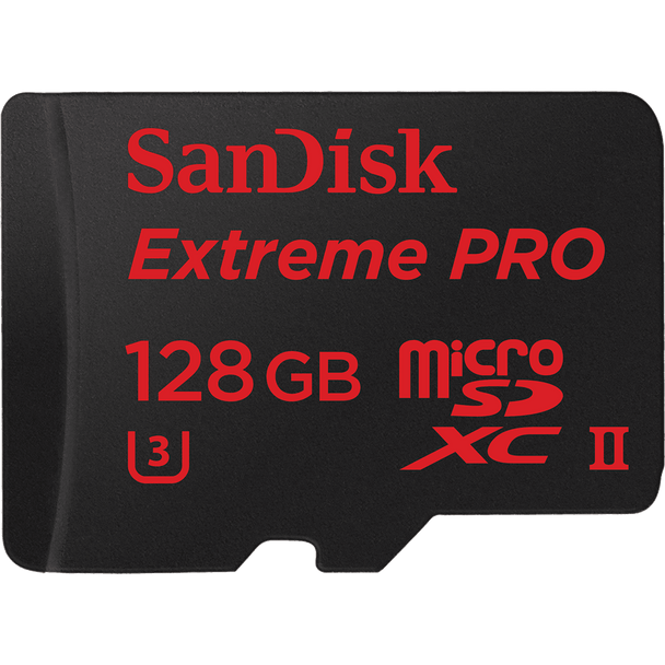 SanDisk Extreme Pro microSDXC, SQXPJ 128GB, U3, C10, UHS-II, 275MB/s R, 100MB/s W, 4x6, USB 3.0 Reader, Lifetime Limited