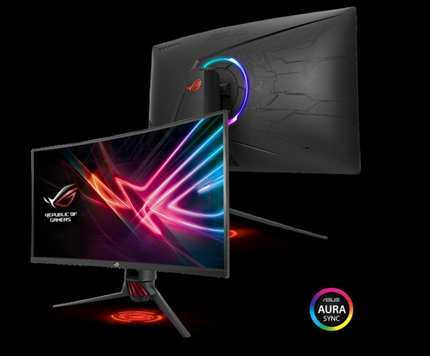 ASUS ROG STRIX XG32VQ 32" Curved 2K Gaming VA Curved 144Hz Eyecare Free-Sync HAS GamePlus DP HDMI USB3.0 Game Visual TUV Certified AURA SYNC Monitor