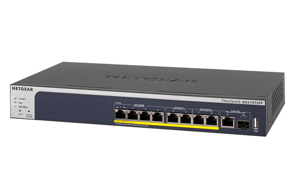 NETGEAR 8-Port PoE+ Multi-Gigabit Smart Managed Pro Switch with 10G Uplinks (MS510TXPP)