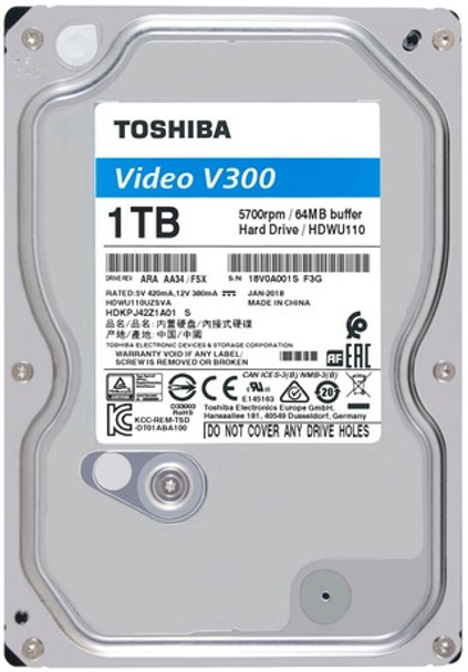TOSHIBA V300 Video Stream INT 3.5" 1TB 5700RPM HDD SATA 64MB