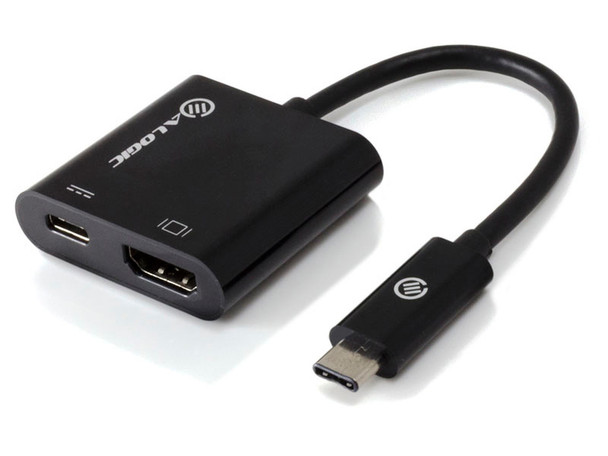ALOGIC 15cm USB-C to HDMI (4K2K Support) Adapter with USBC Charging  Black