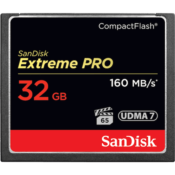 SanDisk Extreme Pro CF, CFXPS 32GB, VPG65, UDMA 7, 160MB/s R, 150MB/s W, 4x6, Lifetime Limited