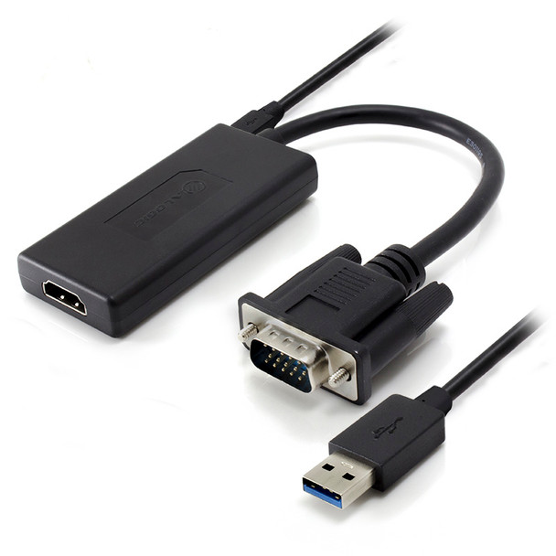 ALOGIC Portable VGA to HDMI Adapter with USB Audio & Resolution Support Up to 1080p