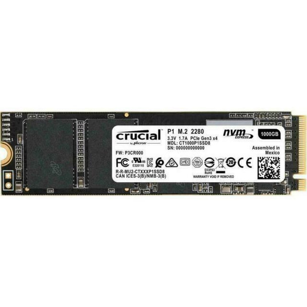 Crucial P1 1tb 2.5" 3d Nand Nvme Pcie M.2 Ssd, 2000/1750 Mb/s R/w, 5yr Wty