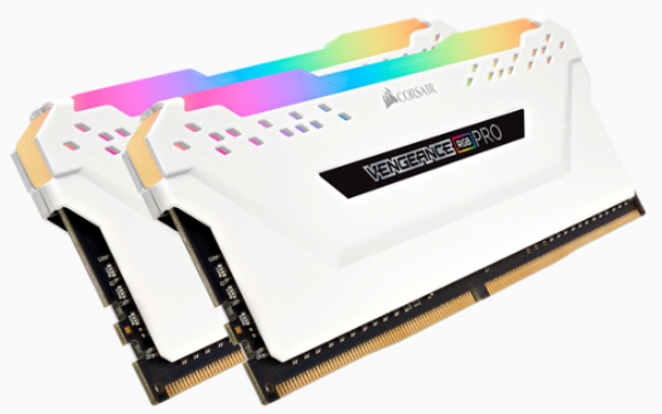 Vengeance RGB PRO DDR4, 2666MHz 16GB 2 x 288 DIMM, Unbuffered, 16-18-18-35, White Heat spreader, RGB LED, 1.35V, XMP 2.0