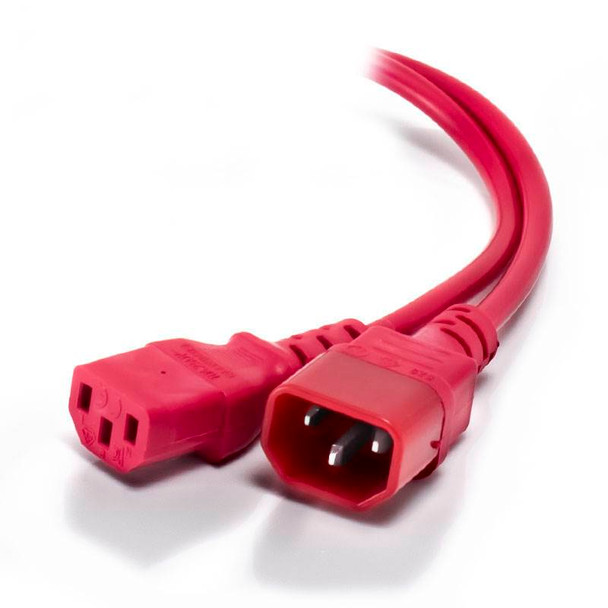 ALOGIC 2m IEC C13 to IEC C14 Computer Power Extension Cord  Male to FemaleRED