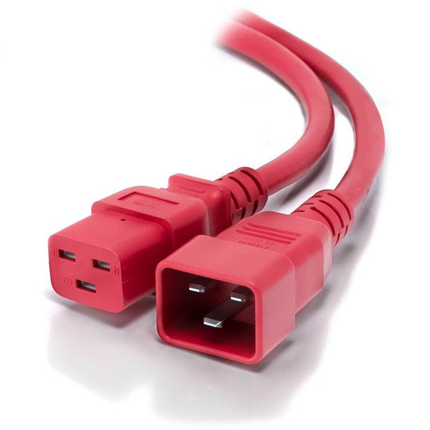 ALOGIC 1m IEC C19 to IEC C20 Power Extension Cable  Male to Female Cable  Red