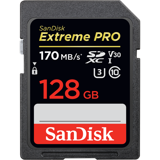 SanDisk Extreme Pro SDXC,V30,U3,C10, UHS-I,170MB/sR, 90MB/sW, 4x6, Lftm Lmtd