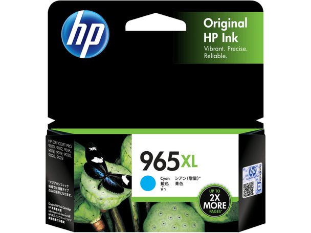 HP 965XL Cyan Ink Cartridge for OfficeJet Pro 9010, 9012, 9016, 9018, 9019, 9020, 9026, 9028