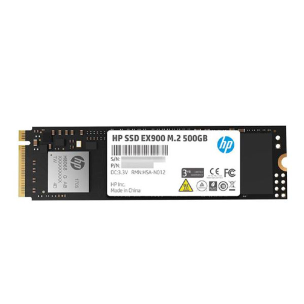 HP SSD EX900 M.2 NVMe 500GB, 3D TLC with HP Controller H8038 and 2100/1500 Max R/W - 3 Year Warranty