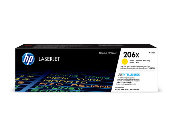 HP 206X (W2112X) LaserJet M282/M283/M255 High Yield Yellow Toner Cartridge