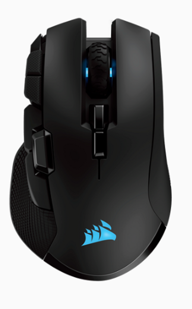 CORSAIR IRONCLAW RGB WIRELESS, Rechargeable Gaming Mouse with SLISPSTREAM WIRELESS Technology, Black, Backlit RGB LED, 18000 DPI, Optical