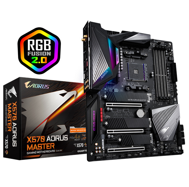 AMD, X570, AORUS MASTER, AM4, 4xDDR4, 1xType-C, 2xRJ45, 3xPCI-E, ATX, 3xM.2, 6xSATA, 3 Yers Warranty