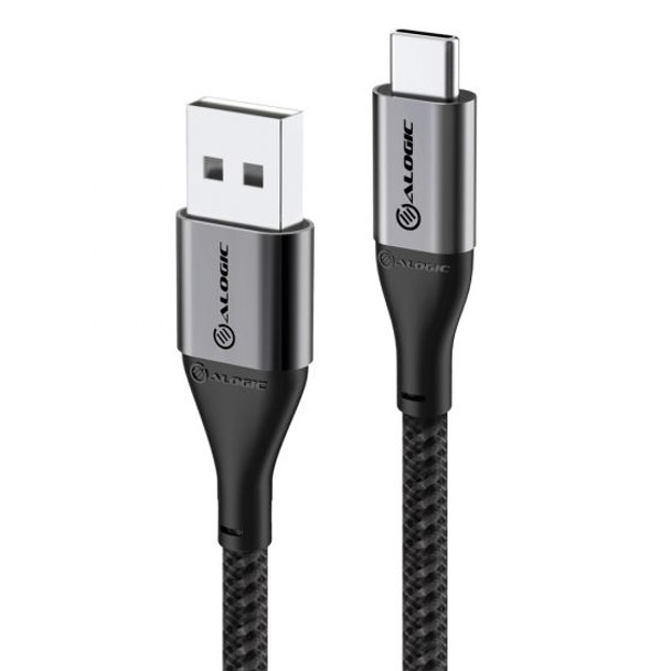 ALOGIC Super Ultra USB 2.0 USB-C to USB-A Cable 30cm 3A 480Mbps Space Grey