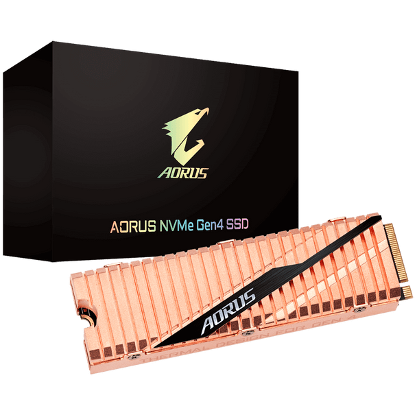AORUS, TLC SSD, M.2(2280), NVMe, PCIE 4x4, 2TB, Read: 5000MB/s(750k IOPs), Write: 4400MB/s(700k IOPs), 2GB DDR4 Cache, 6.6W, 5 Years Limited Warranty