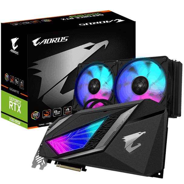 NVIDIA, RTX 2080 SUPER, AORUS WATERFORCE, 1860MHz, 8GB GDDR6, 3xDP, 3xHDMI, 1xType-C, ATX, AIO Water Cooling (RGB), 650W, 3 Years Warranty