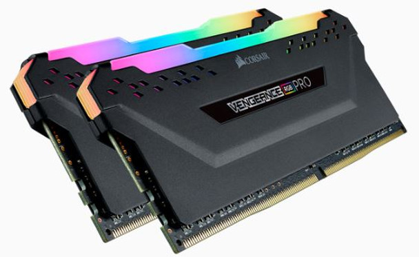 CORSAIR Vengeance RGB PRO DDR4, 3200MHz 32GB 2x 288 DIMM, Unbuffered, 16-18-18-36, black Heat spreader,1.35V, XMP 2.0,for AMD Ryzen