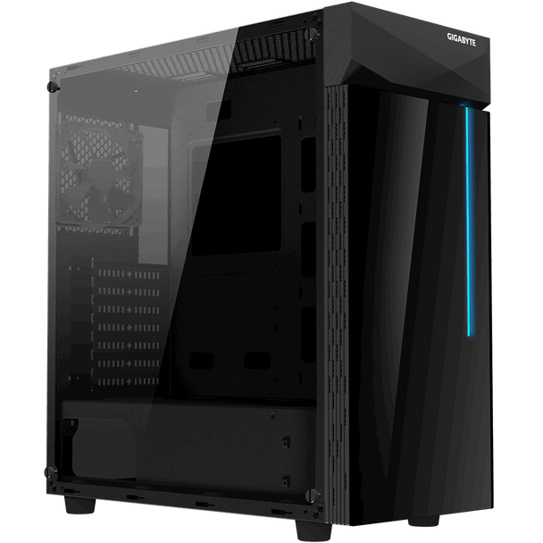 Gigabyte, C200 Glass, Mid Tower, 2x3.5" Bays, 2X2.5" Bays, 2xUSB3.0, RGB LED Switch, Audio In & Out, ATX, Detachable Dust Filters, 2 Years Warranty