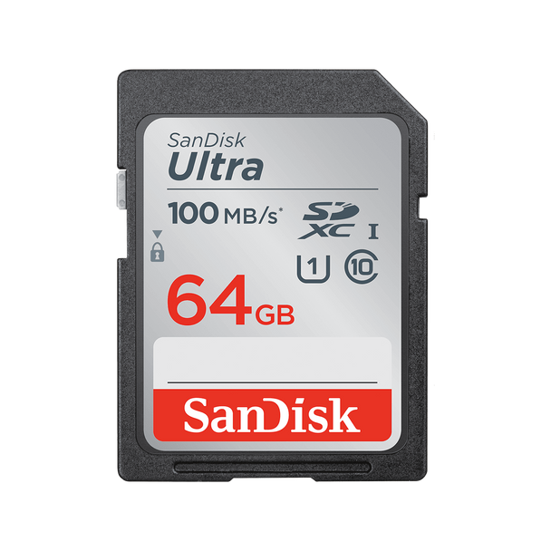 SanDisk Ultra SDHC, SDUNR 64GB, C10, UHS-I, 100MB/s R, 4x6, 10Y