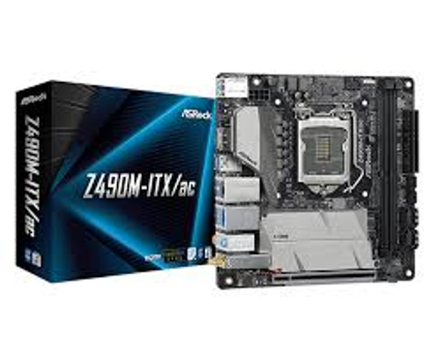 Intel Z490; Mini-ITX; 2 DIMM; PCIe x16: 1; 1  PCIe Gen3 x4 & SATA3, 1 PCIe Gen3 x4, 1 WiFi Key E Module; USB 3.2 Gen1: 2 Front, Rear Type A + C