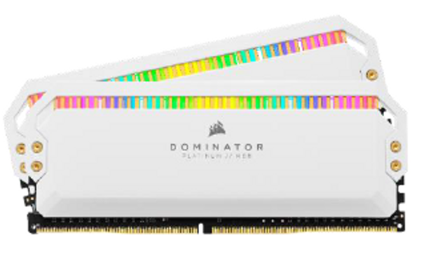 CORSAIR DOMINATOR PLATINUM RGB DDR4, 3200MHz 32GB 2x16GB DIMM, Unbuffered, 16-18-18-36, XMP 2.0, White Heatspreader, RGB LED, 1.35V