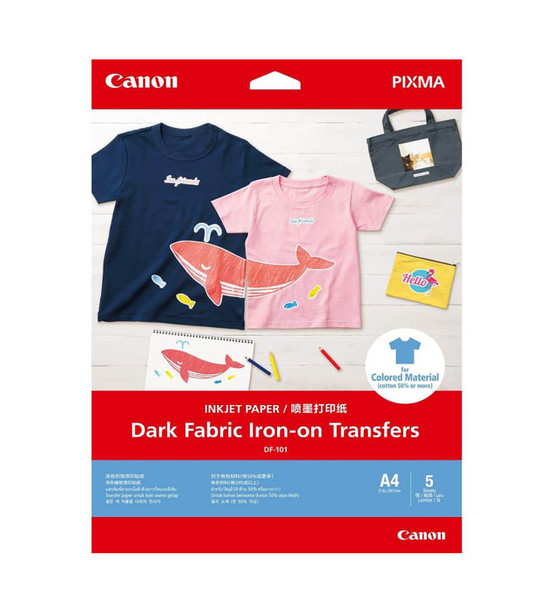 Canon Dark Fabric Iron on Transfers - 5 Pack