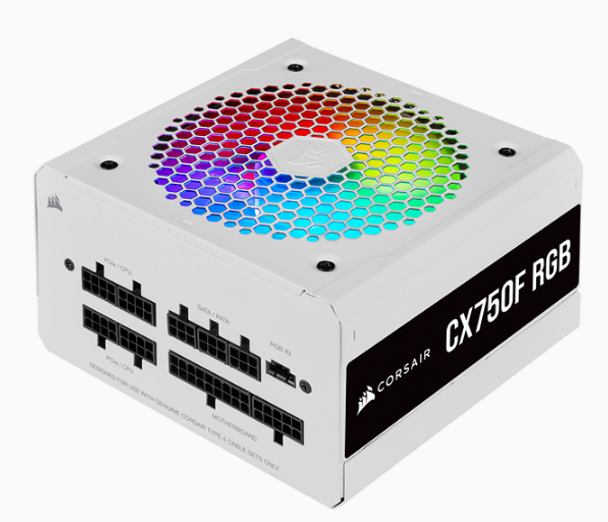 CORSAIR CXF Series Power Supply 750 Watt, RGB, White